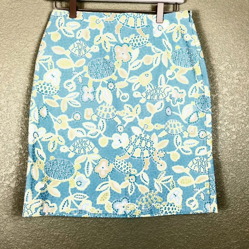 Talbots Turtle and Flowers Skirt